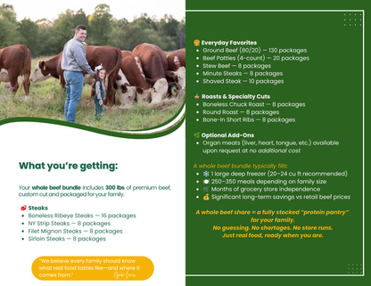 Whole Beef Bundle Deposit – Reserve a Full Freezer of Premium Beef
