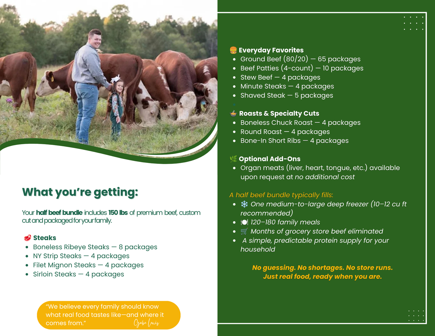 Half Beef Bundle Deposit – Fill Your Freezer with Premium Farm-Raised Beef