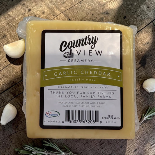 Garlic Cheddar Cheese Block 8 oz