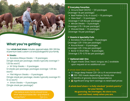 Whole Beef Share Deposit – Reserve a Full Freezer of Premium Beef