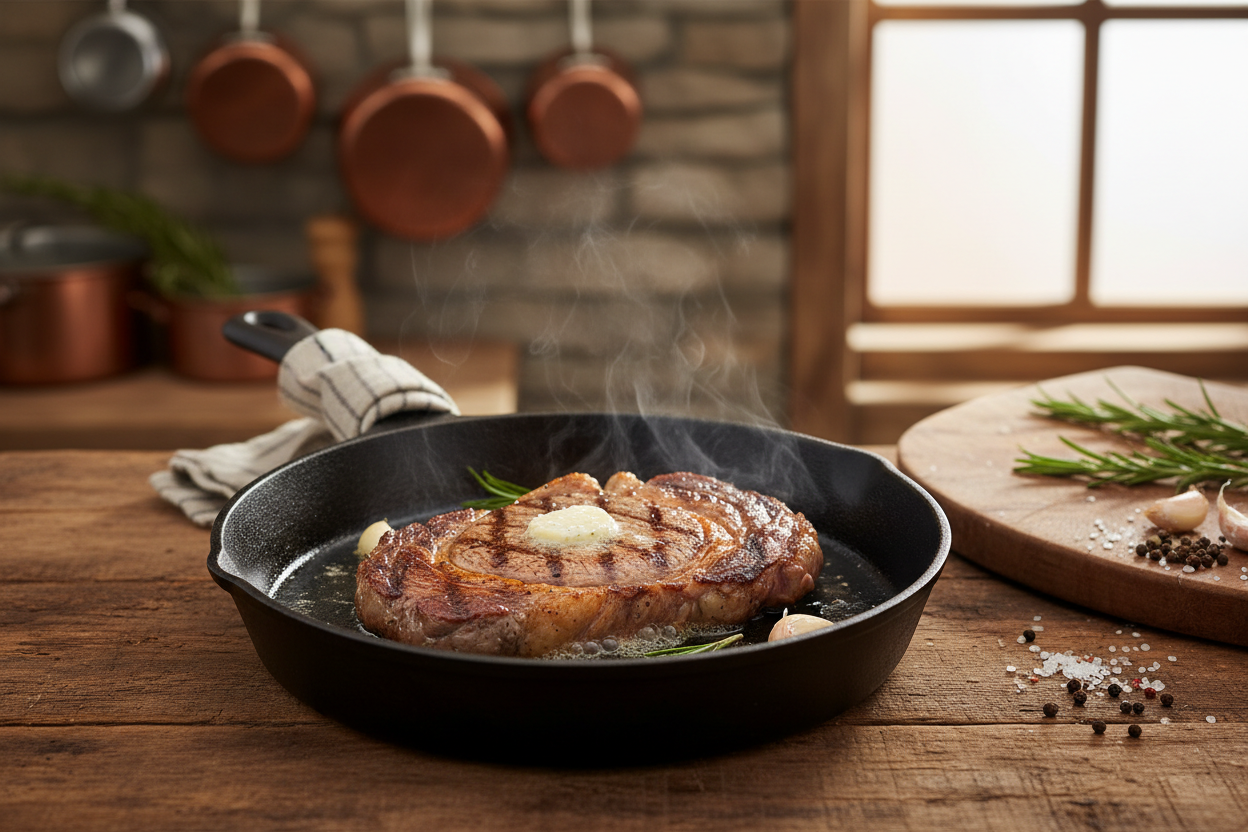 cast iron ribeye steak