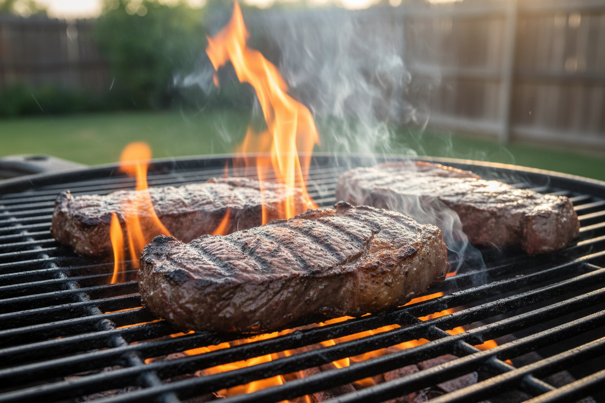 grilling ny strips